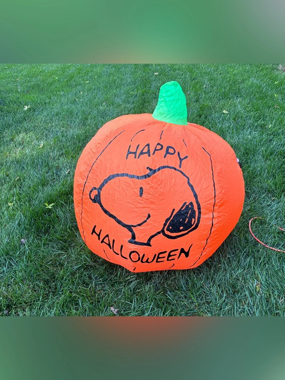 Snoopy “Happy Halloween” Airblown Inflatable Pumpkin Yard Decor Peanuts 3ft Tall